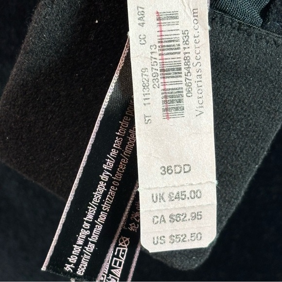 Victoria’s Secret Black Dream Angel Underwire Push-Up w/out Padding Size 36DD - Picture 8 of 9